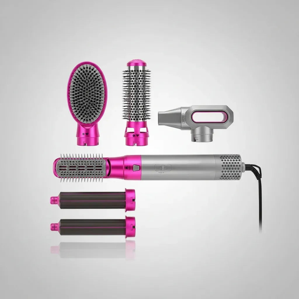 Rizador Giratorio 5 en 1 Profesional - Antifrizz con Ajuste de Temperatura